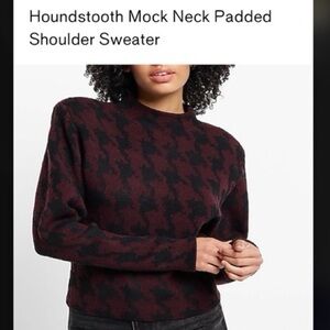 Express: Burgundy and Black Houndstooth Sweater